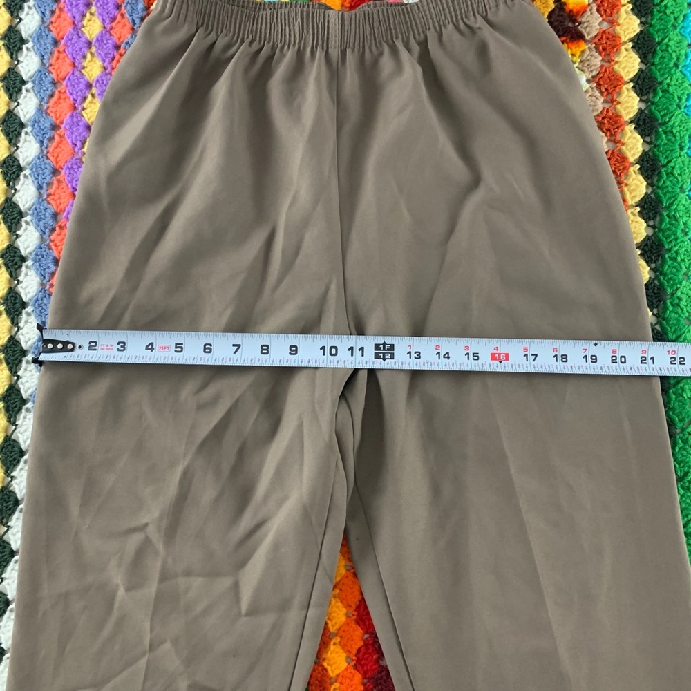 Vintage 90s Union Made Alia Canada Pocket Taupe Elastic High Waist Trous… - Picture 12 of 14